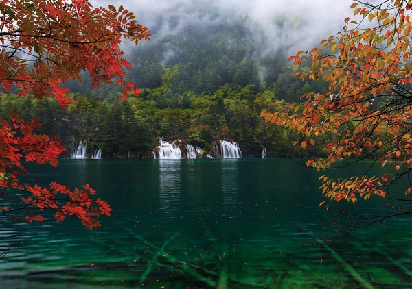 Paisagem Lago Espumante Vale Jiuzhaigou Condado Jiuzhaigou Província Autônoma Ngawa — Fotografia de Stock