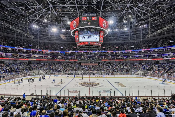 Diváci Sledovat Nhl Čína Preseason Hokejový Zápas Mezi Los Angeles — Stock fotografie