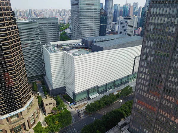 View Mall Upmarket French Department Store Galeries Lafayette Construction Lujiazui — Stock Photo, Image