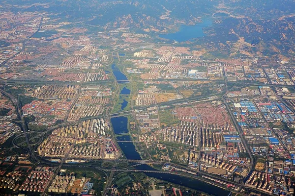 Letecký Pohled Budovy Ulice Qingdao City Provincie Shandong Východní Číny — Stock fotografie