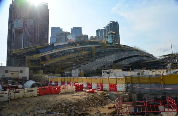 Vue Chantier Construction Terminus West Kowloon Sur Section Hong Kong — Photo