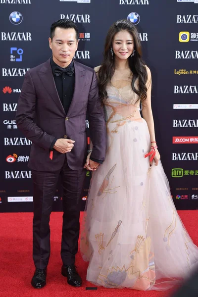 Taiwanese Actress Singer Ady Xuan Right Her Husband Levo Chen — Stock Photo, Image