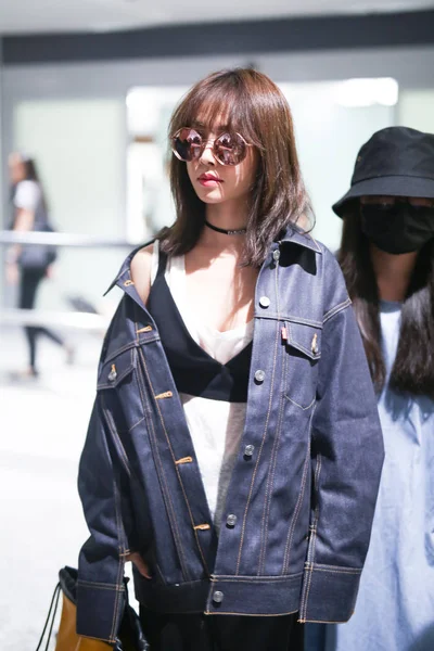 Taiwanese Singer Jolin Tsai Pictured Shanghai Hongqiao International Airport Shanghai — Stock Photo, Image