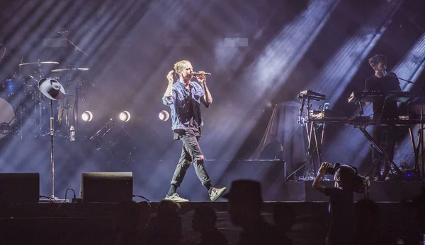 Американская Поп Рок Группа Onerepublic Выступает Своем Концерте Шанхае Китай — стоковое фото