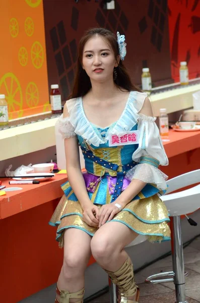 Zhehan Del Grupo Chicas Chinas Snh48 Asiste Espectáculo Viajes Comida —  Fotos de Stock