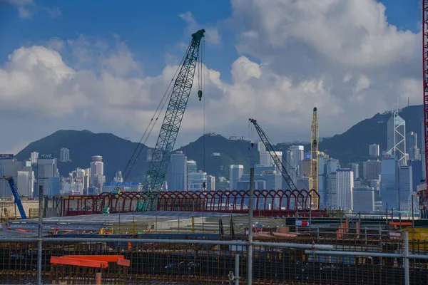 Подання Будівельному Майданчику Західний Kowloon Terminus Розділі Гонконг Гуанчжоу Шеньчжень — стокове фото