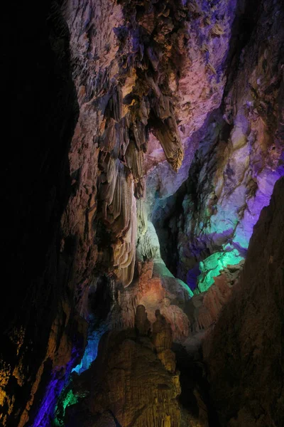 Всередині Подання Yinshui Печери Китаї Найдовшою Карстової Печери Близько 5180 — стокове фото
