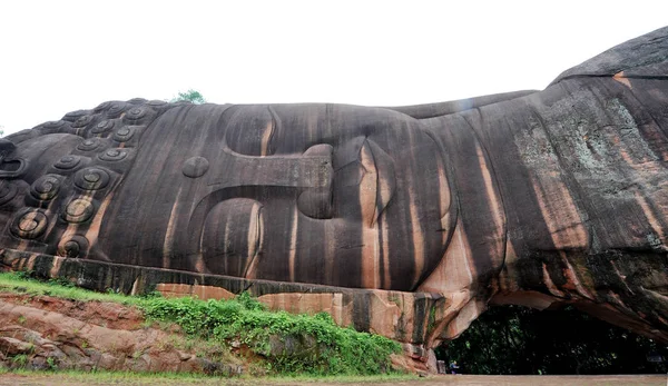 Vista Cabeza Estatua Piedra Buda Reclinable Más Grande Del Mundo — Foto de Stock