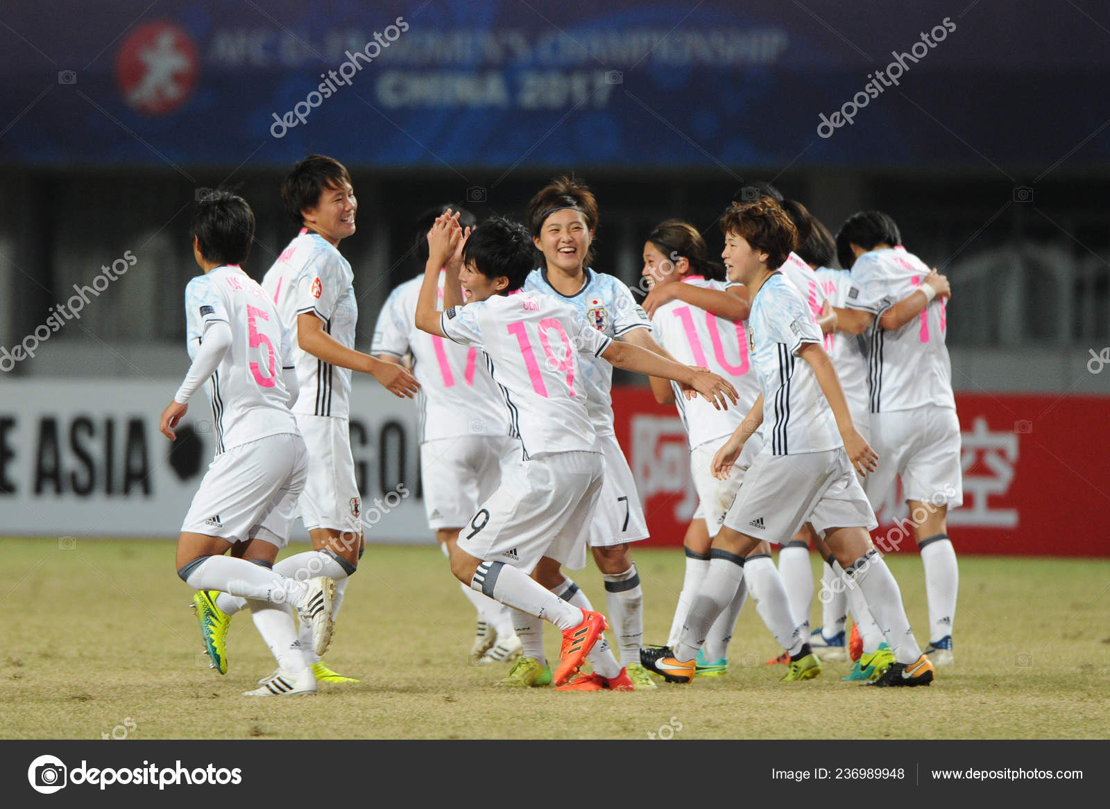 Players Japan Celebrates Scoring Dpr Korea Final Match Afc Women Stock Editorial Photo C Chinaimages