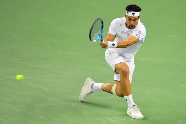 Fabio Fognini Ιταλία Επιστρέφει Έναν Πυροβολισμό Στο Rafael Nadal Ισπανία — Φωτογραφία Αρχείου