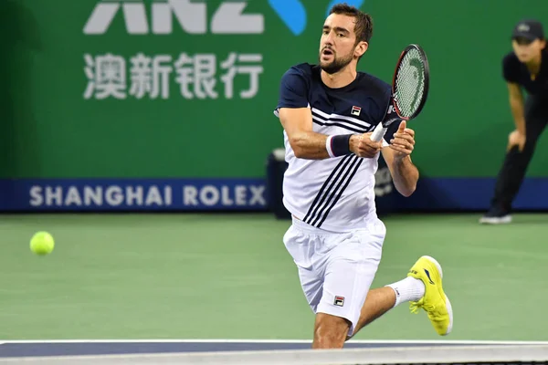 Marin Cilic Aus Kroatien Gibt Beim Shanghai Rolex Masters Tennisturnier — Stockfoto