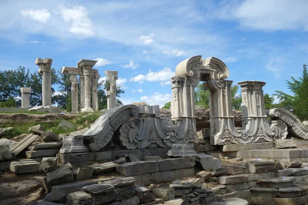 Vue Des Ruines Ancien Palais Été Connu Sous Nom Yuanmingyuan — Photo