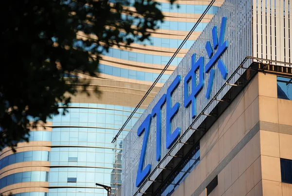 Widok Szyld Zte Siedzibie Zte Corporation Shenzhen Miasta Południowej Chiny — Zdjęcie stockowe