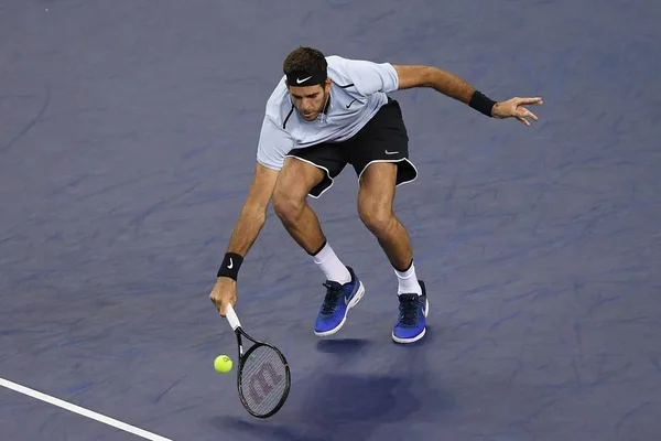 Juan Martin Del Potro Argentina Retorna Viktor Troicki Sérvia Suas — Fotografia de Stock