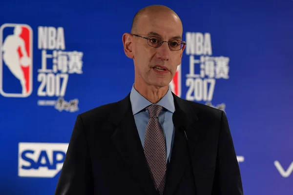 Adam Silver Comisario Nba Asiste Una Conferencia Prensa Para Partido — Foto de Stock