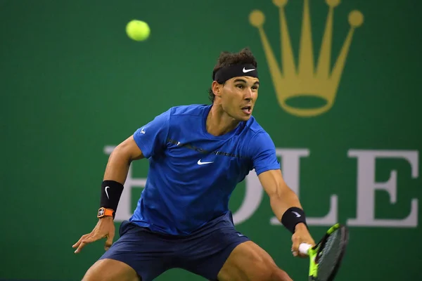 Rafael Nadal Espanha Retorna Tiro Para Fabio Fognini Itália Sua — Fotografia de Stock