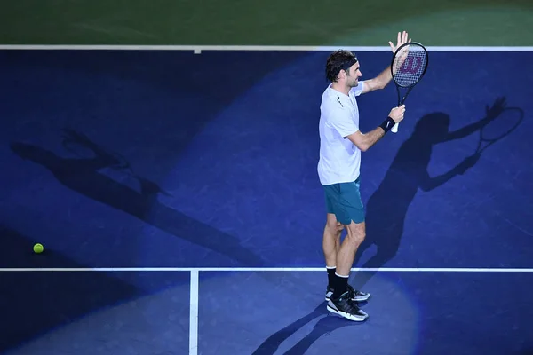 Roger Federer Sviçre Spanya Rafael Nadal Erkekler Onların Finalde Shanghai — Stok fotoğraf
