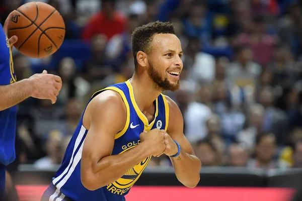 Stephen Curry Golden State Warriors Obrázcích Basketbalové Utkání Proti Minnesota — Stock fotografie