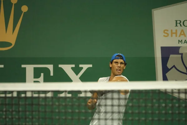 Tenista Espanhol Rafael Nadal Participa Uma Sessão Treinamento Para Torneio — Fotografia de Stock