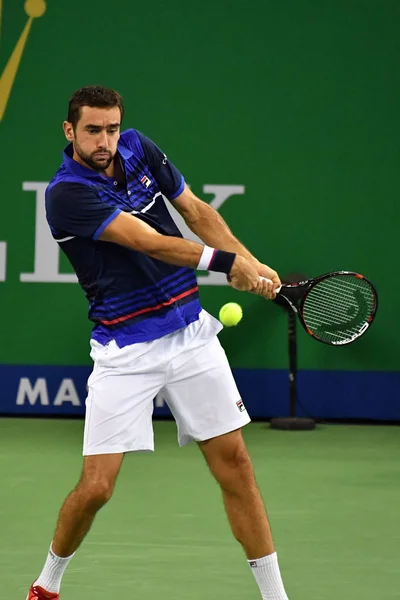 Marin Cilic Croacia Devuelve Una Oportunidad Kyle Edmund Inglaterra Partido — Foto de Stock