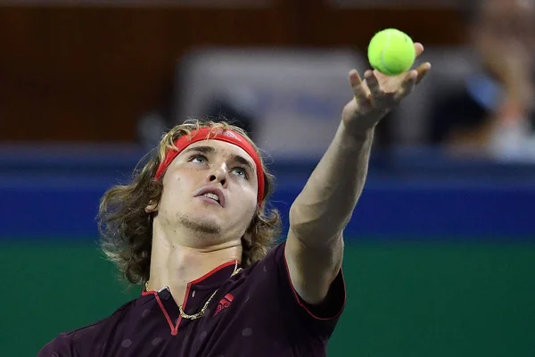 Alexander Zverev Německa Slouží Proti Voňavé Bedene Anglie Jejich Druhém — Stock fotografie