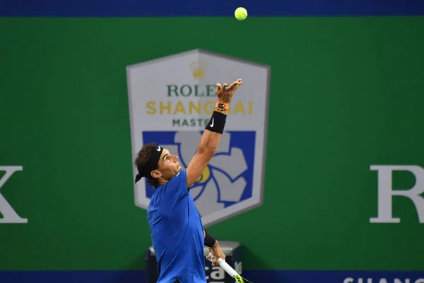 Rafael Nadal Spain Serves Jared Donaldson United States Second Match — Stock Photo, Image