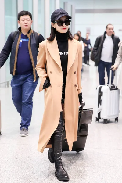 Cantante Actriz China Victoria Song Song Qian Representa Aeropuerto Internacional —  Fotos de Stock