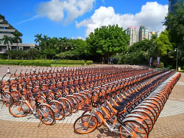 File China Thematische Fahrräder Mit Slogans Die Das Mutterland Den — Stockfoto