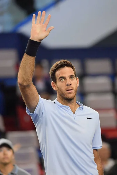 Juan Martin Del Potro Argentina Acena Para Fãs Depois Derrotar — Fotografia de Stock