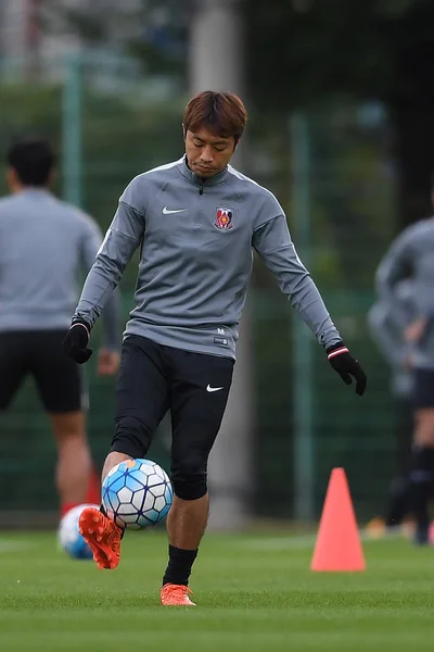 Jogador Urawa Red Diamonds Japão Participa Uma Sessão Treinamento Para — Fotografia de Stock