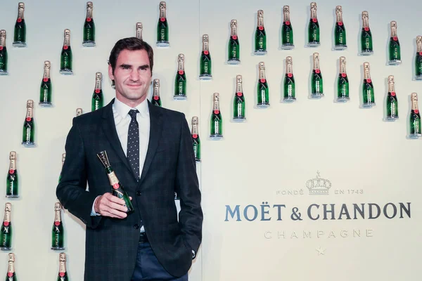 Sviçreli Tenisçi Roger Federer Moet Chandon Parti Shanghai Rolex Masters — Stok fotoğraf