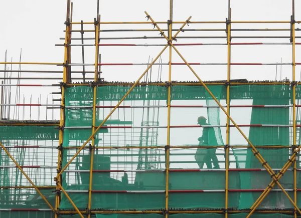 Çinli Göçmen Işçiler Iskeleler Lianyungang City Doğu Çin Jiangsu Eyaleti — Stok fotoğraf