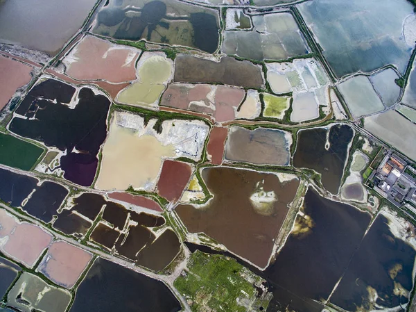 Vue Aérienne Lac Salé Coloré Yuncheng Célèbre Lac Salé Intérieur — Photo