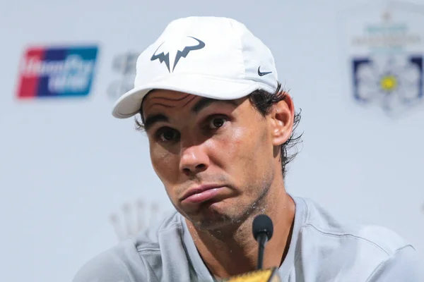 Tennista Spagnolo Rafael Nadal Partecipa Una Conferenza Stampa Dopo Aver — Foto Stock