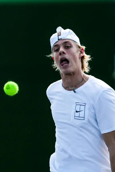 Tenista Canadense Denis Shapovalov Participa Uma Sessão Treinamento Para Torneio — Fotografia de Stock