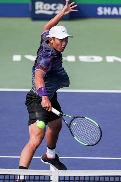 Zhang Van China Tijdens 2017 Shanghai Rolex Masters Het Qizhong — Stockfoto