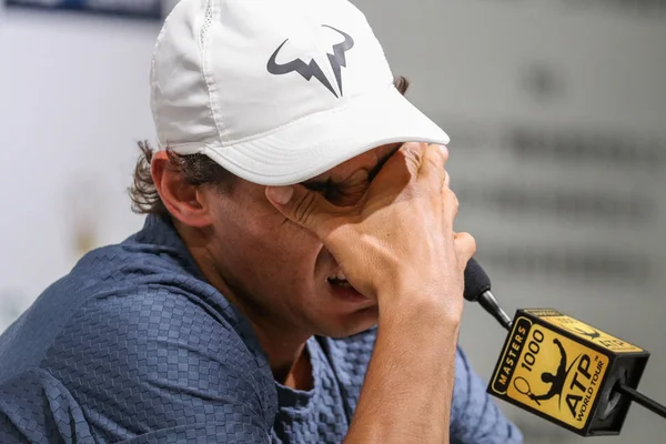 Tenista Español Rafael Nadal Asiste Una Conferencia Prensa Para Torneo — Foto de Stock