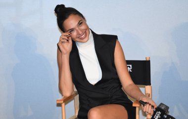 Israeli actress and model Gal Gadot attends a press conference for her movie 