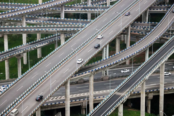 Carros Dirigem Overpass Huangjuewan Cinco Níveis Viaduto Mais Complicado Mundo — Fotografia de Stock