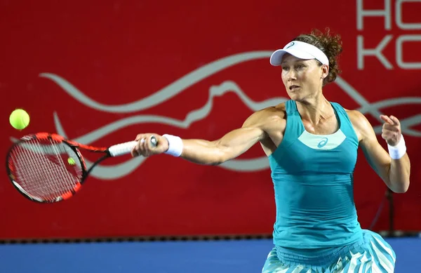 Samantha Stosur Australii Zwraca Strzał Wang Qiang Chin Ćwierćfinałach Gra — Zdjęcie stockowe