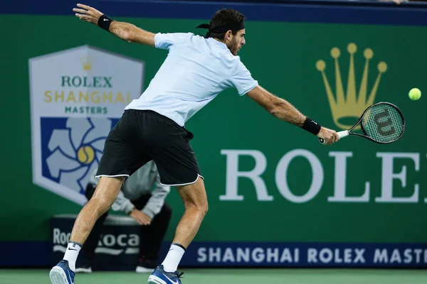 Juan Martin Del Potro Delpo Argentine Retourne Tir Roger Federer — Photo