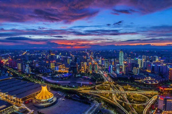 Scenery Flaming Clouds Glowing Sky Nanning City South China Guangxi — Stock Photo, Image