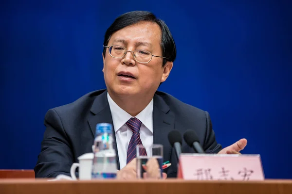 Xing Zhihong Mluvčí Národní Úřad Statistiky Čínské Lidové Republiky Číny — Stock fotografie