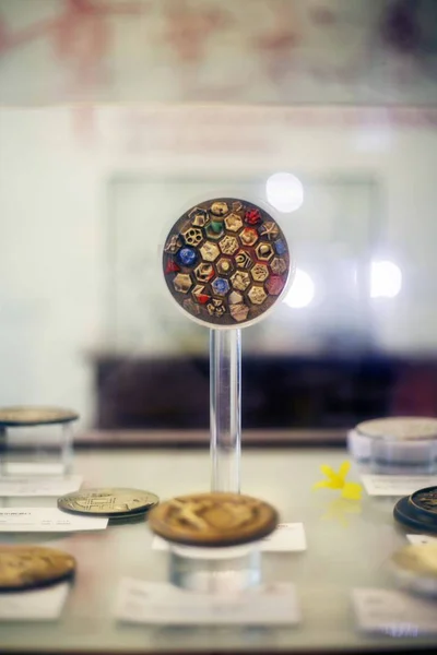 Una Medalla Bélgica Exhibe Exposición Internacional Arte Moneda Medalla Shanghai — Foto de Stock