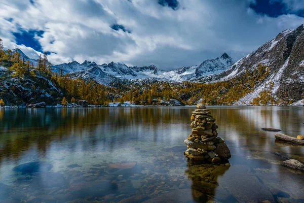 Paisagem Montanha Neve Dangling Município Erbian Condado Danba Prefeitura Autonomia — Fotografia de Stock