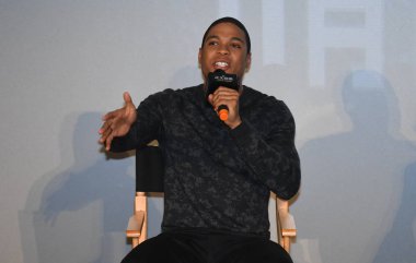 American actor Ray Fisher attends a press conference for his movie 