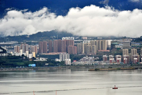 Vista Panorámica Del Embalse Las Tres Gargantas Ciudad Yichang Provincia — Foto de Stock