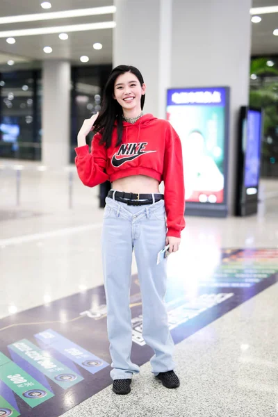 Chinees Model Mengyao Beter Bekend Als Ming Afgebeeld Shanghai Pudong — Stockfoto