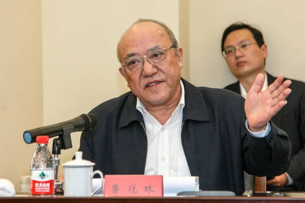 Guanqiu Vorsitzender Der Wanxiang Group Nimmt März 2014 Einem Treffen — Stockfoto
