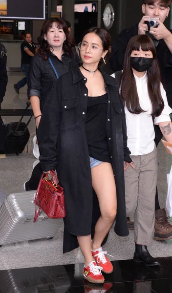 Taiwanees Zangeres Jolin Tsai Afgebeeld Hong Kong International Airport Hongkong — Stockfoto